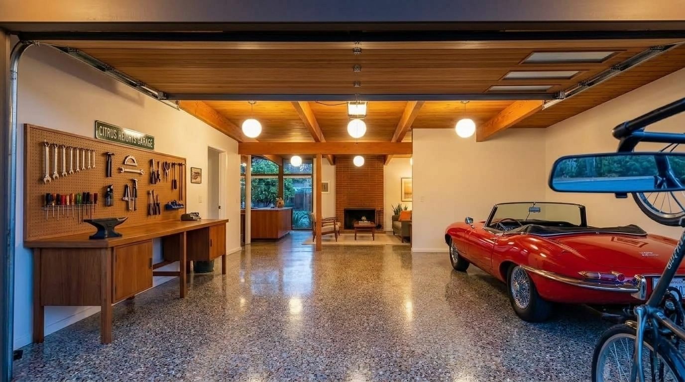 Eleanor Budget Garage Door Interior View of Custom Garage Door Overhead and Workshop